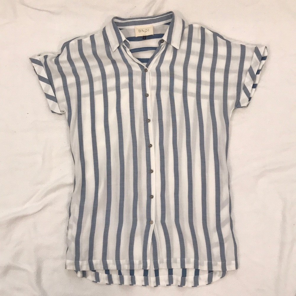 BNDI White/Blue Stripe Woven Tunic